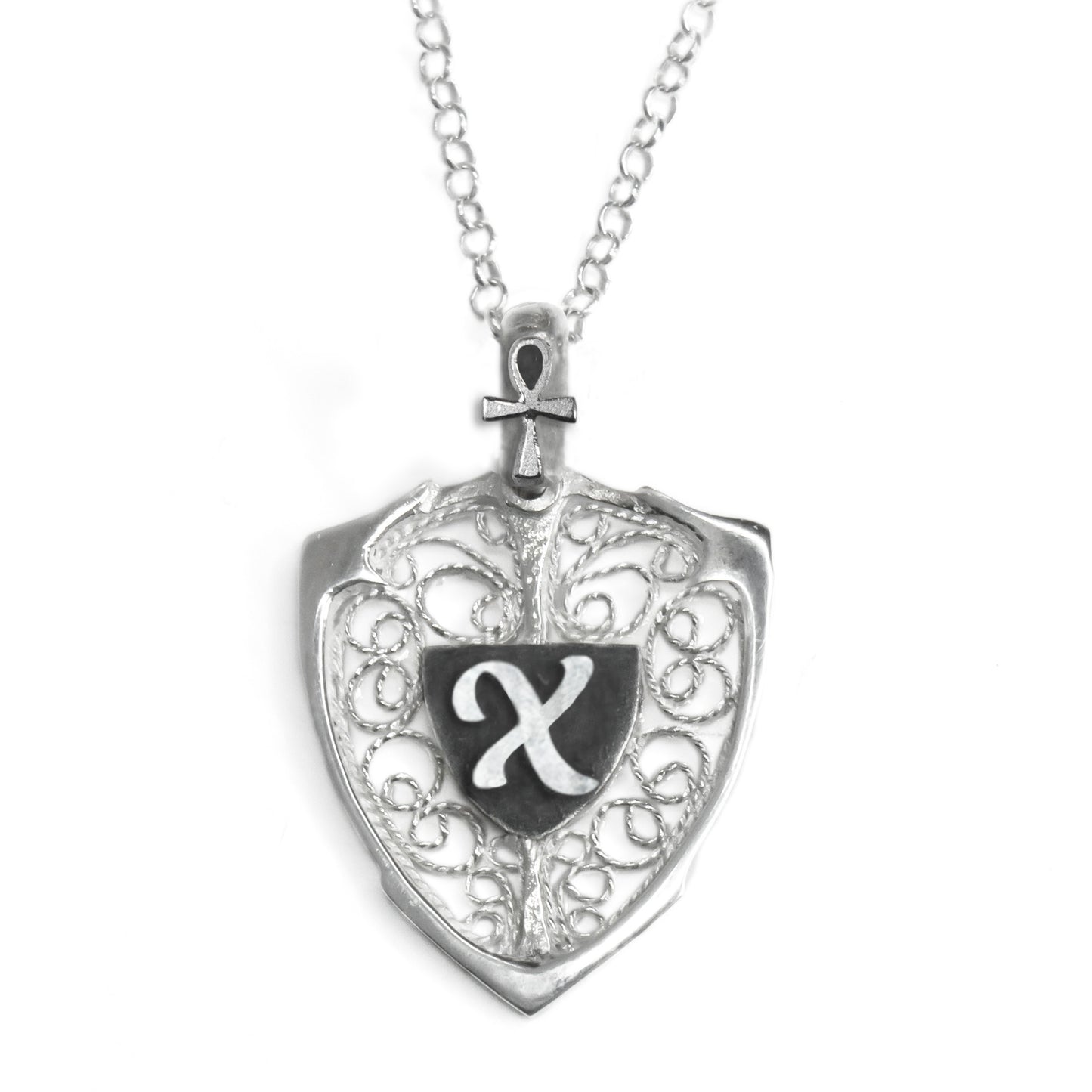 X HARFLİ KALKAN KOLYE - 7 SEMBOLDEN BİRİ İLE KİŞİSELLEŞTİRİN
