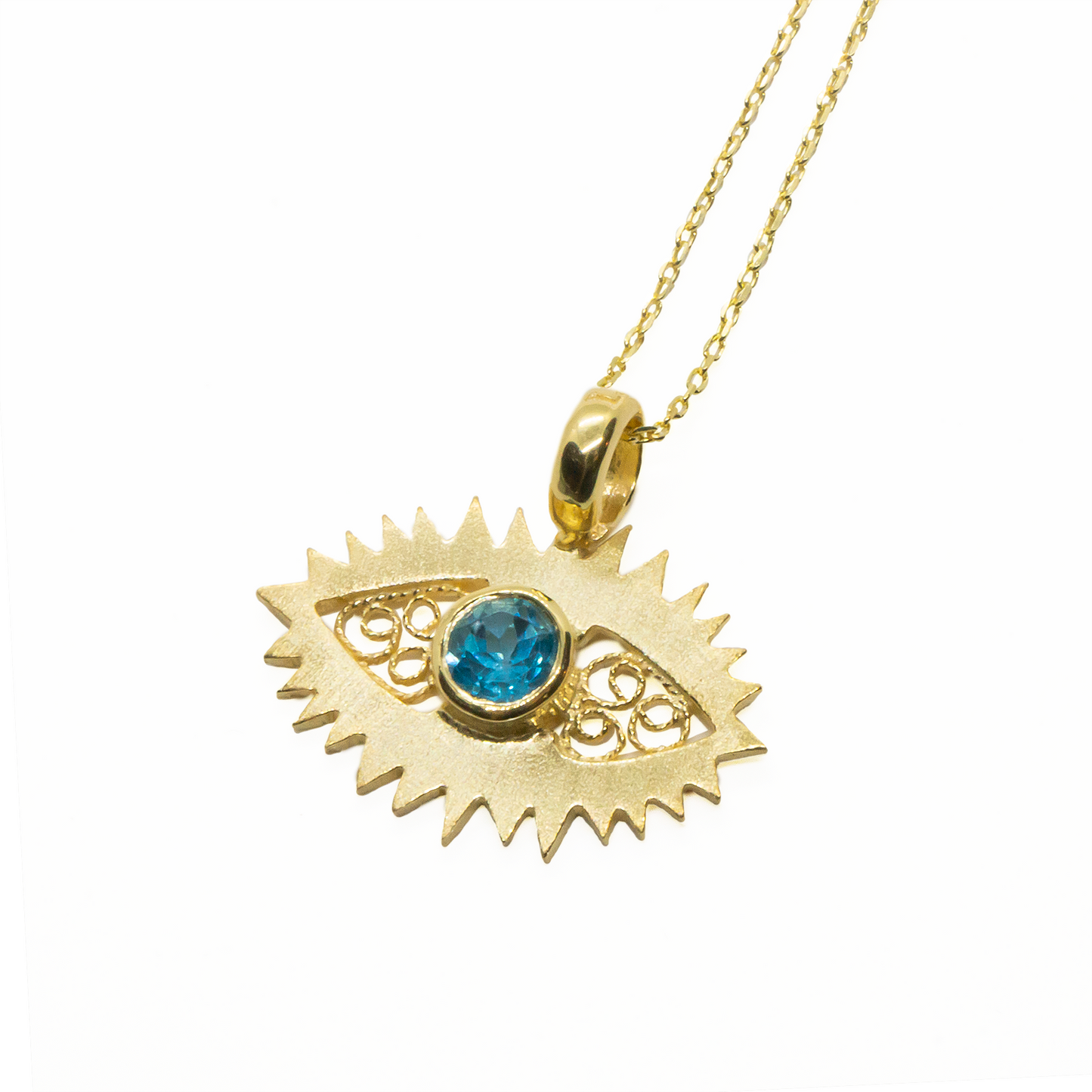 EVIL EYE KOLYE - MAVİ TOPAZ