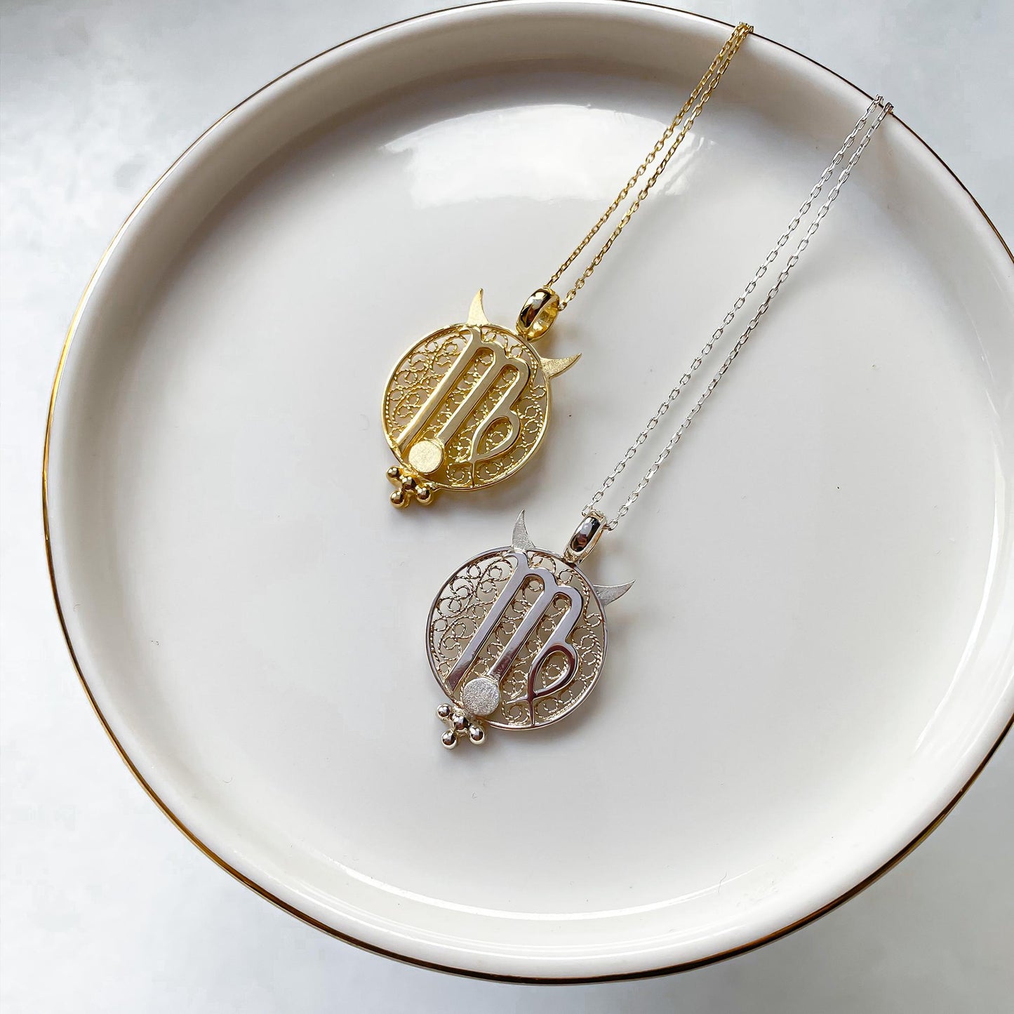 BAŞAK KOLYE - GÜMÜŞ GRİ, Luft Çağdaş Telkari Takı Atölyesi, Gümüş Altın Değerli Taş, Comtemporary Filigree Jewelry, Gold Sterling Silver Gemstones