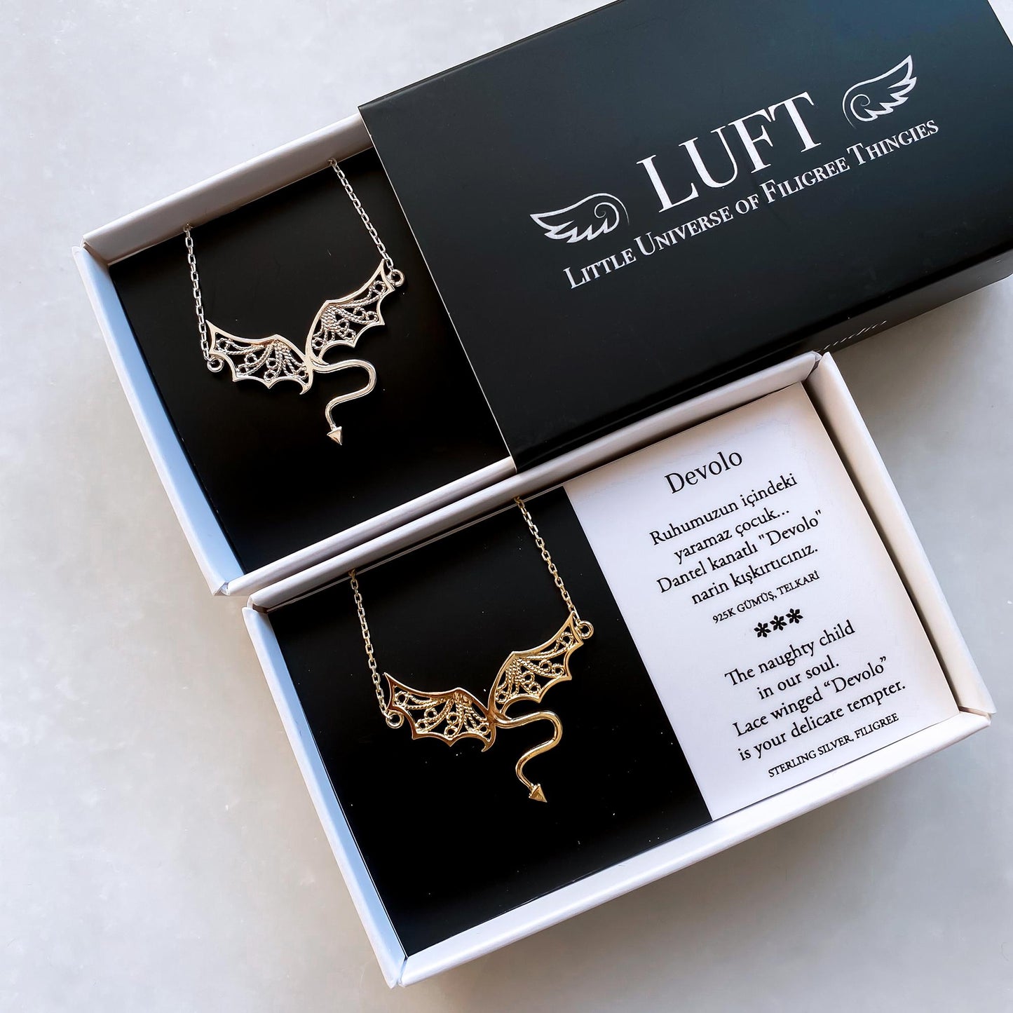 DEVOLO KOLYE - GÜMÜŞ GRİ, Luft Çağdaş Telkari Takı Atölyesi, Gümüş Altın Değerli Taş, Comtemporary Filigree Jewelry, Gold Sterling Silver Gemstones