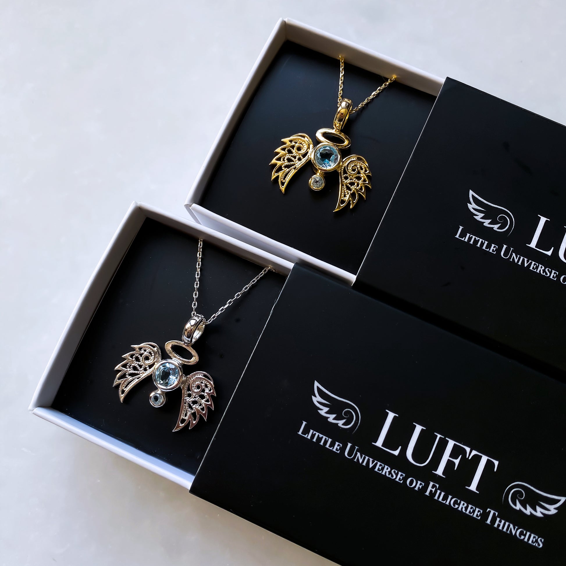 BOLD ANGELO KOLYE - GÜMÜŞ GRİ, Luft Çağdaş Telkari Takı Atölyesi, Gümüş Altın Değerli Taş, Comtemporary Filigree Jewelry, Gold Sterling Silver Gemstones