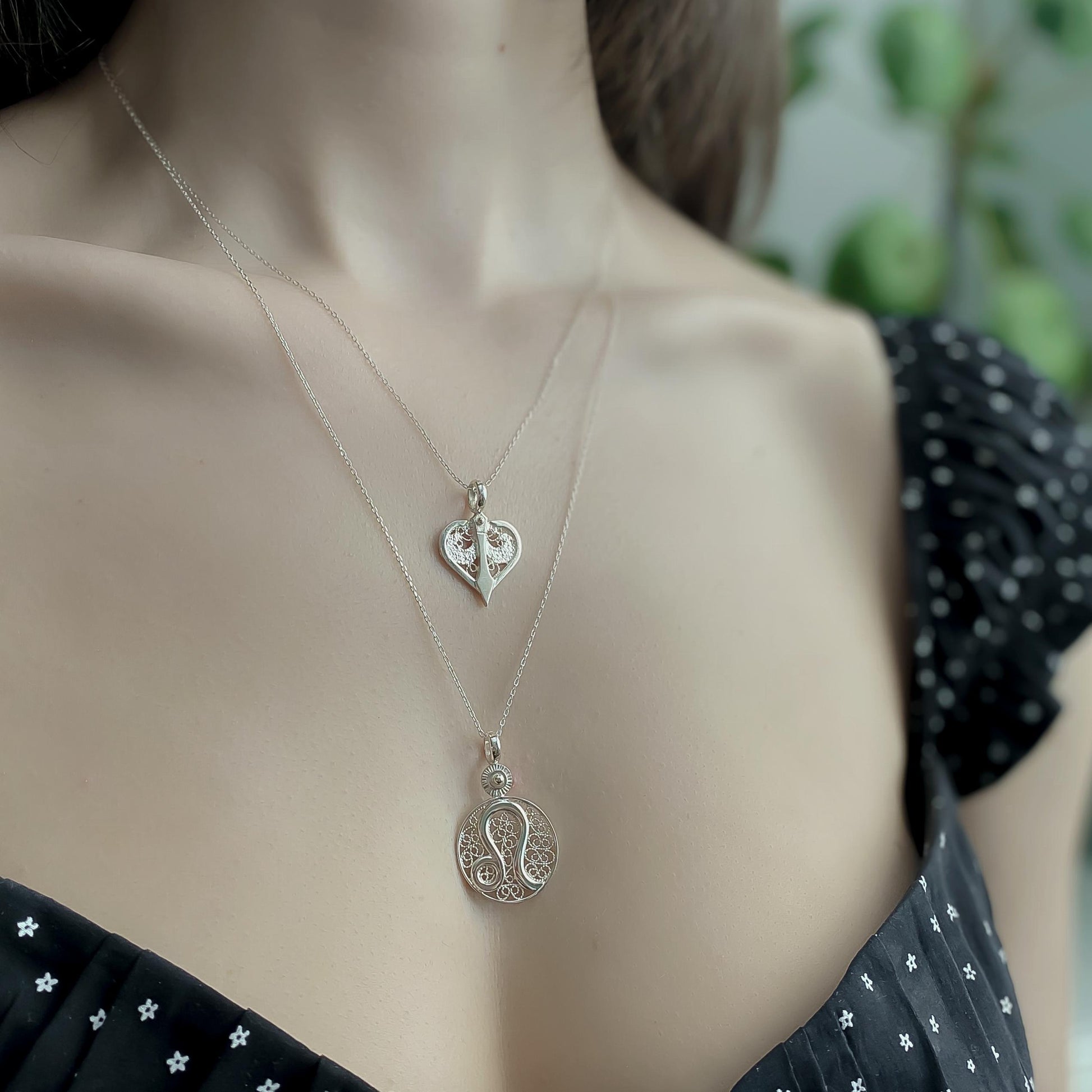BOĞA KOLYE - GÜMÜŞ GRİ, Luft Çağdaş Telkari Takı Atölyesi, Gümüş Altın Değerli Taş, Comtemporary Filigree Jewelry, Gold Sterling Silver Gemstones