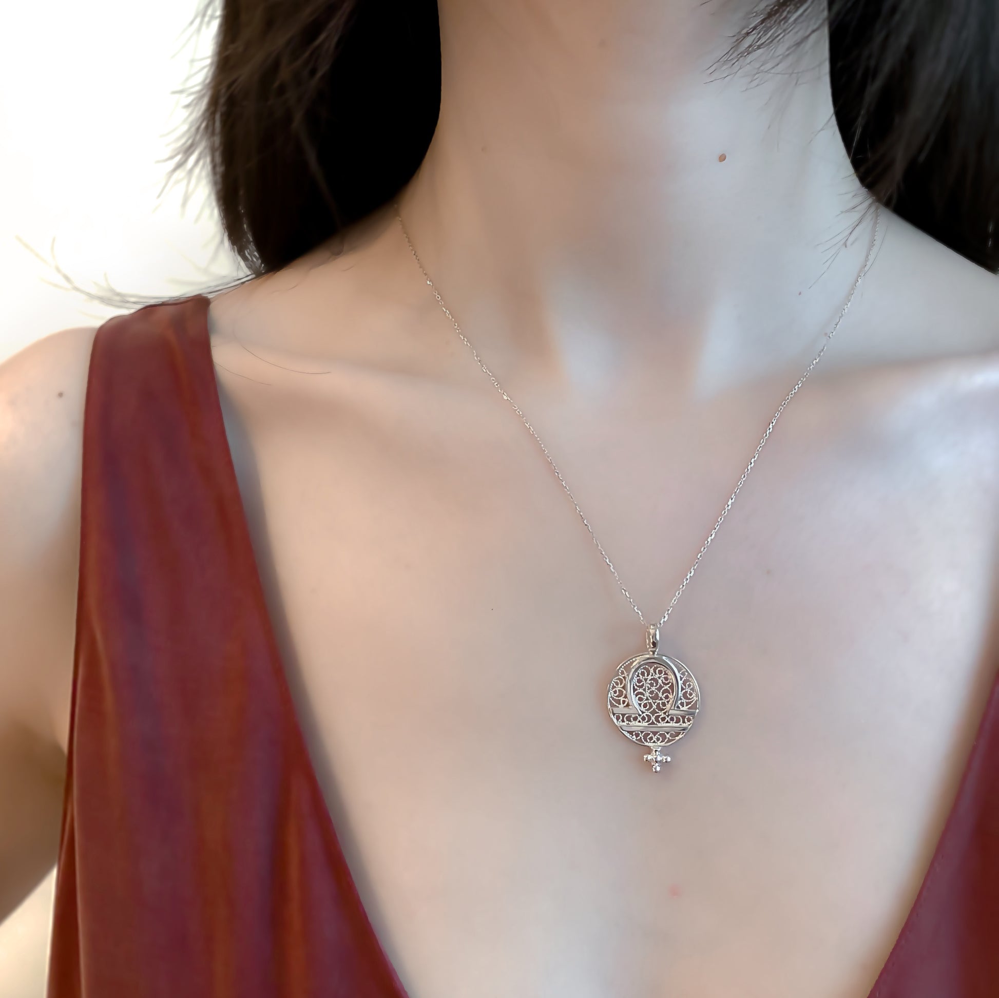BAŞAK KOLYE - GÜMÜŞ GRİ, Luft Çağdaş Telkari Takı Atölyesi, Gümüş Altın Değerli Taş, Comtemporary Filigree Jewelry, Gold Sterling Silver Gemstones