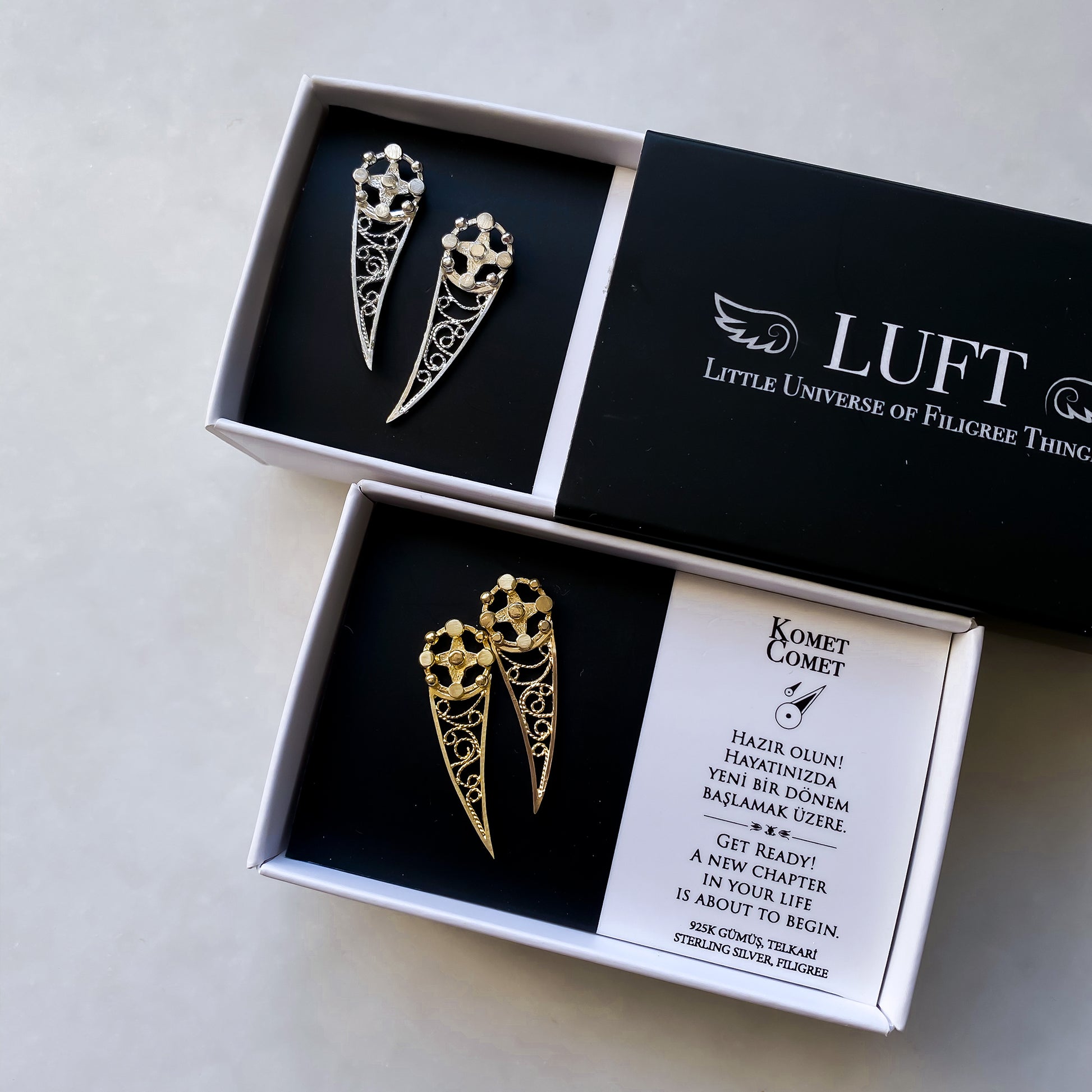 KOMET EAR CUFF KÜPE - GÜMÜŞ GRİ, LUFT Çağdaş Telkari Takı 