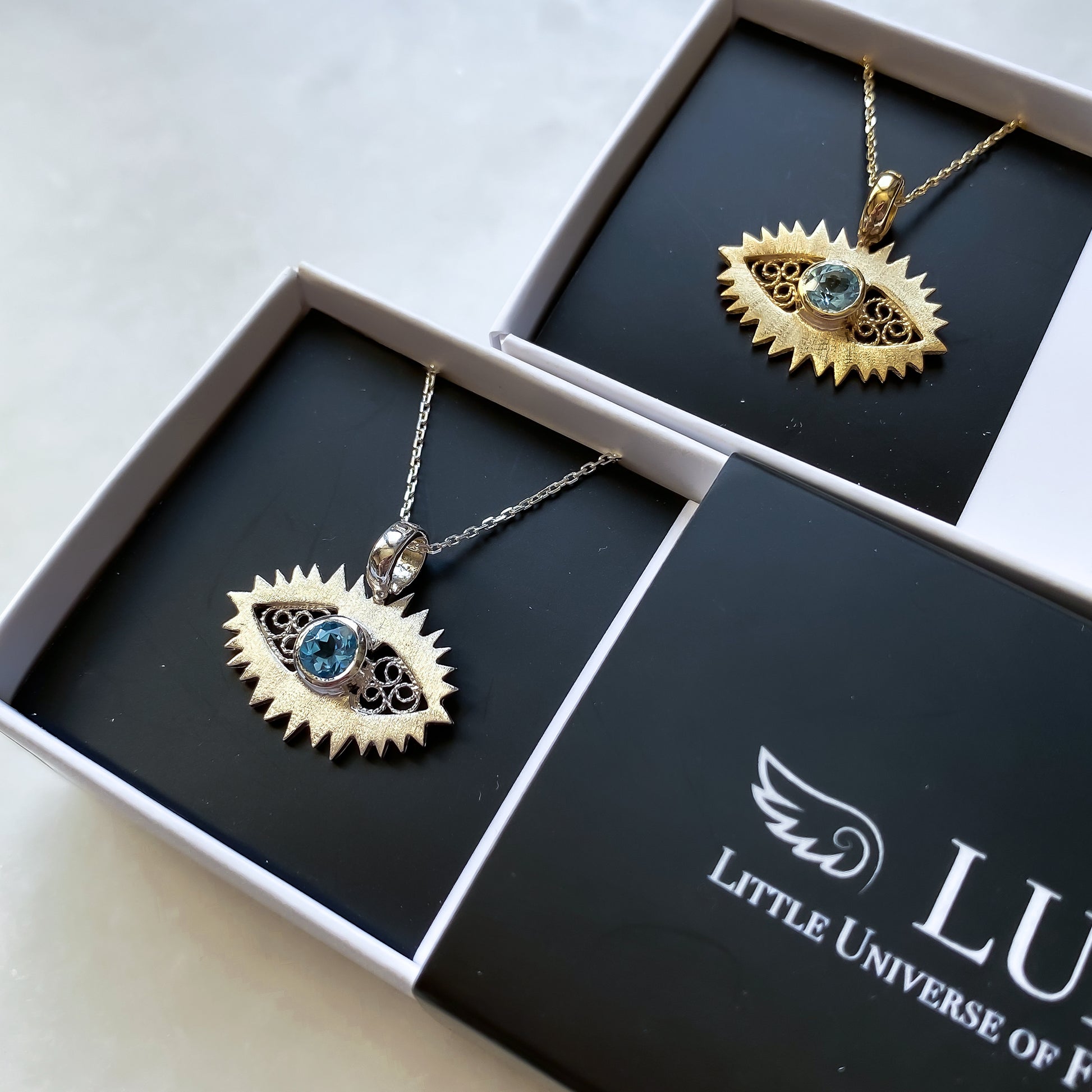 EVIL EYE KOLYE - GÜMÜŞ GRİ, LUFT Çağdaş Telkari Takı 
