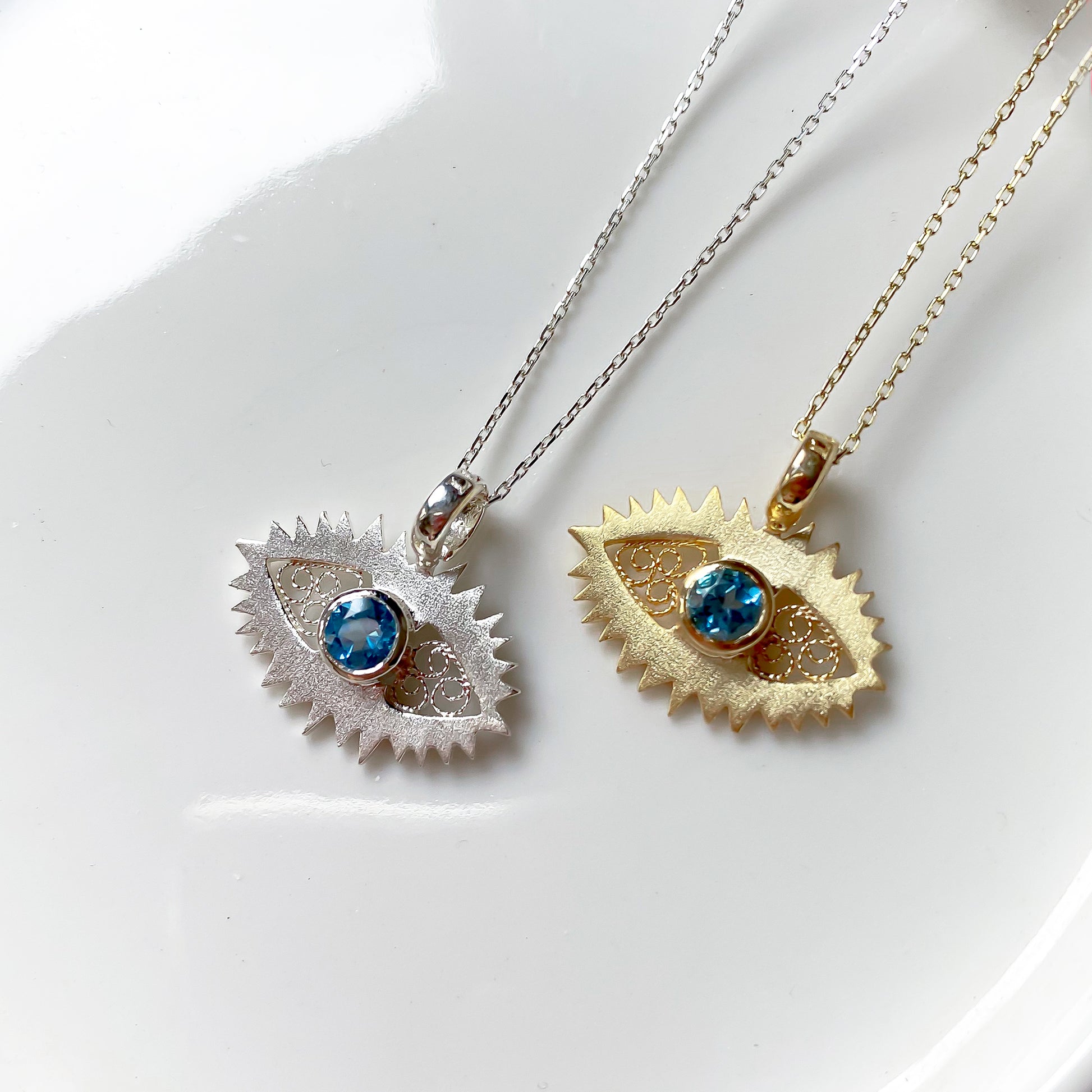 EVIL EYE KOLYE - GÜMÜŞ GRİ, LUFT Çağdaş Telkari Takı 